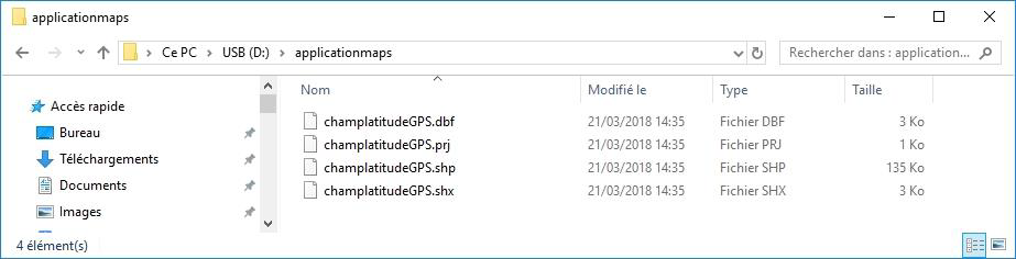 Enregistrement des fichiers « Carte de modulation » sur clé USB Trimble